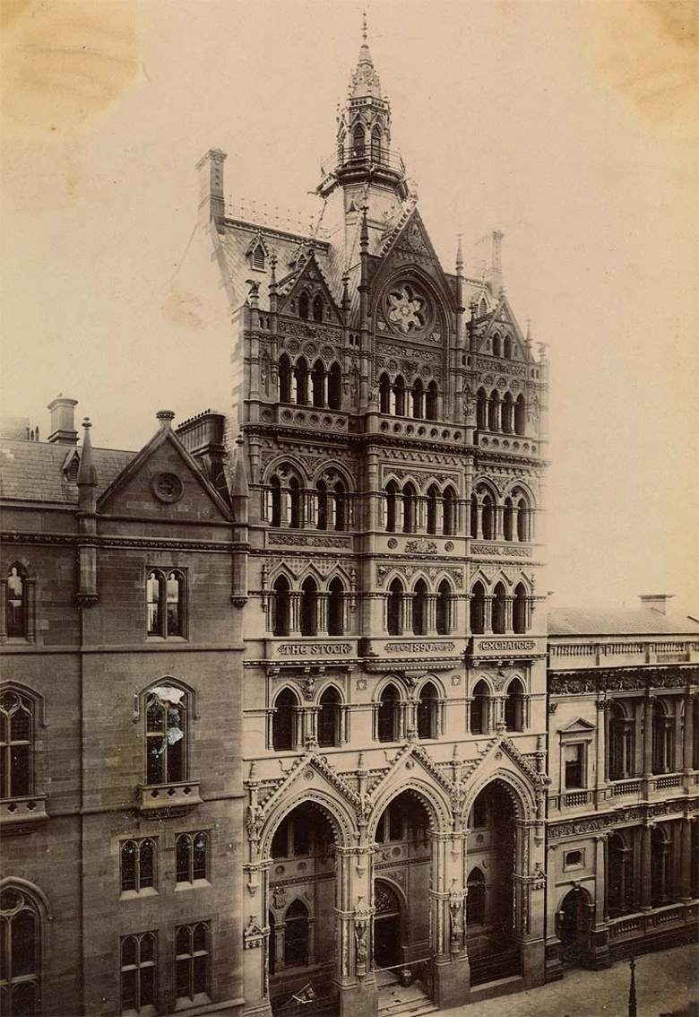 Melbourne Stock Exchange épületének kinézete 1892-ben 