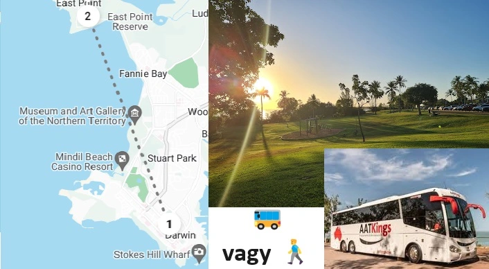Darwin látnivalók : busszal vagy akár gyalog könnyen eljuthatsz az East Point-félszigetre.