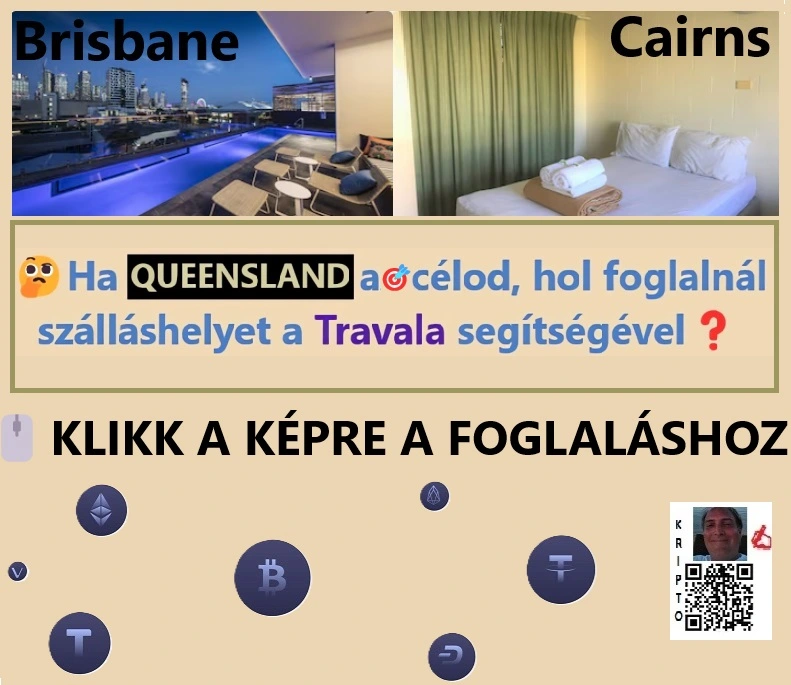 Nézd meg a Travala szállásfoglaló rendszerének kínálatát, mi is a felhozatal, kifejezetten Queensland, Ausztrália desztinációk esetén! Hotelek, apartmanok - fizethetsz akár kriptovalutával, akár fiat devizával, Te döntesz. 