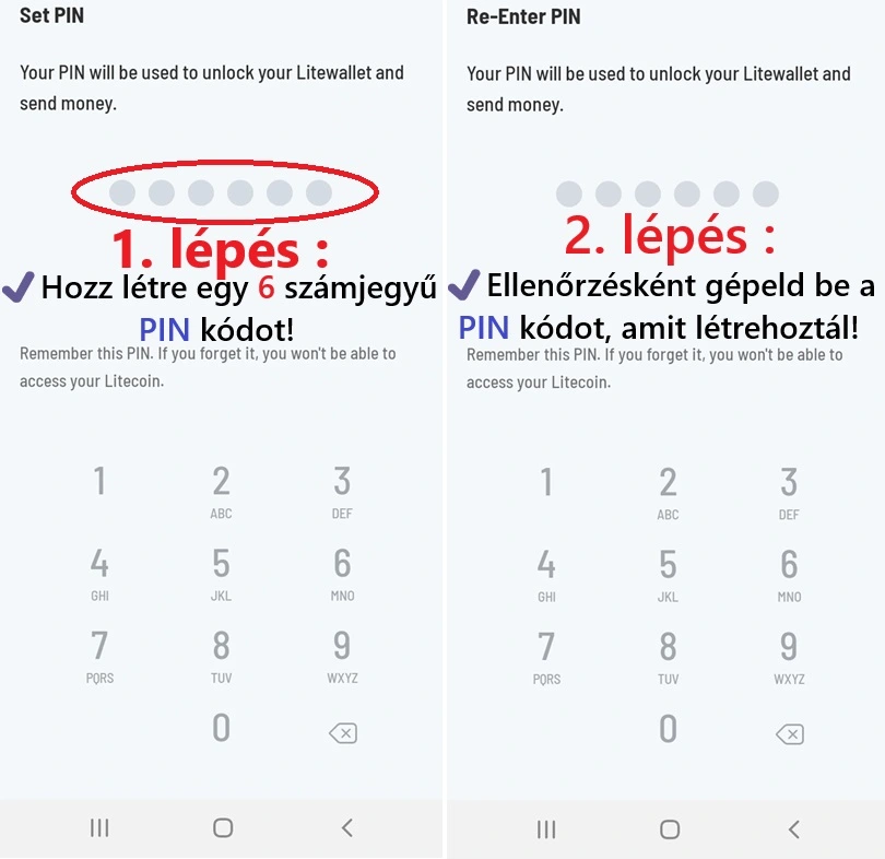 Litewallet kriptotárca beállításának első két lépése!