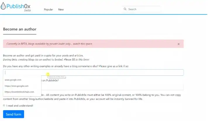 Pénzkeresés blogolással jogosultságnak megszerzése a Publish0x.com platformon. 