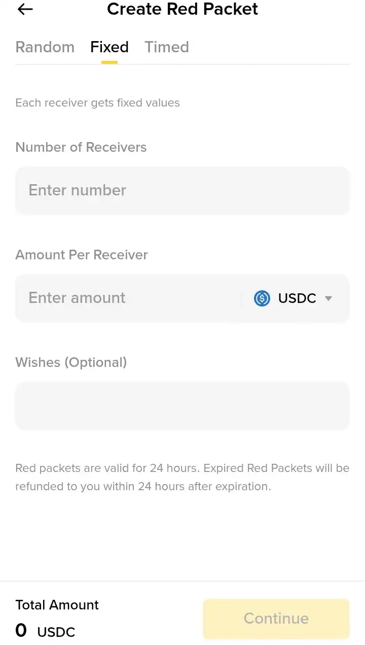 A Binance Red Packet szolgáltatásával olyan kódot is generálhatsz, aminek segítségével a résztvevők egyenlő eséllyel indulhatnak, mindenki ugyanazt az összeget fogja megkapni.