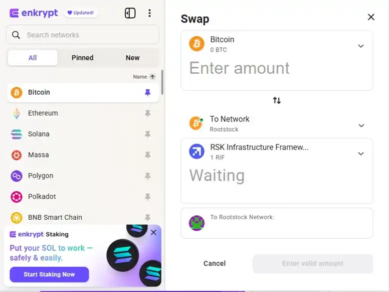 A Bitcoin készpénz témában nagyon is érdekes tudni, hogy egy Chromium-alaoú böngészőbővítmény megoldással miként tudsz a Bitcoin eredeti hálózatán lévő natív BTC-t a Rootstock hálózatán lévő rBTC-re váltani vagy épp fordítva.
