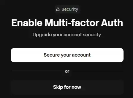 A defi app kriptotárca létrehozásakor ajánlott a kétfaktoros hitelesítés (2FA) beállítása!